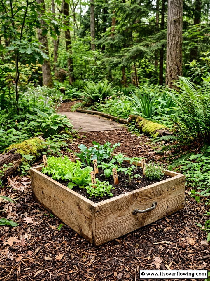 Raw Cedar Drawer Planter - 25 recycled garden ideas with old drawers