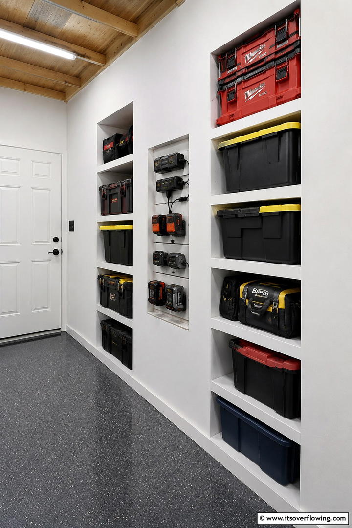 Recessed Storage Shelves - 30 Shed Shelving Ideas for Optimal Storage Solutions