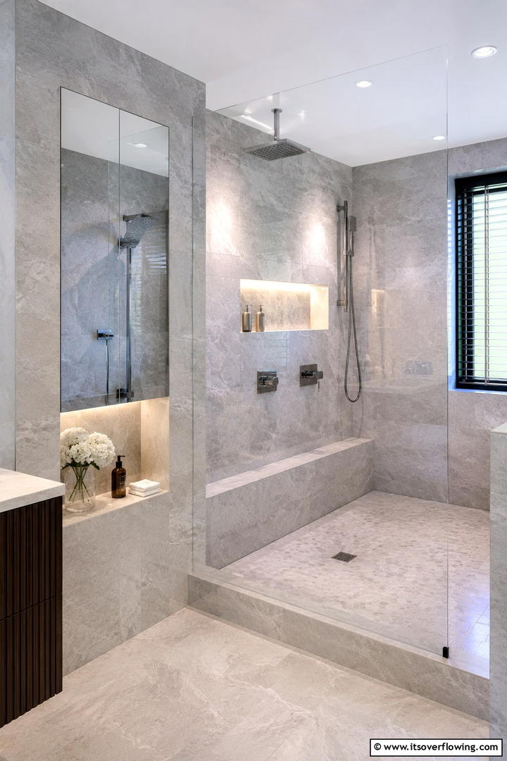 Recessed Wall Cabinets for Sleek Integration - 30 Shower Storage Ideas to Declutter Your Bathroom