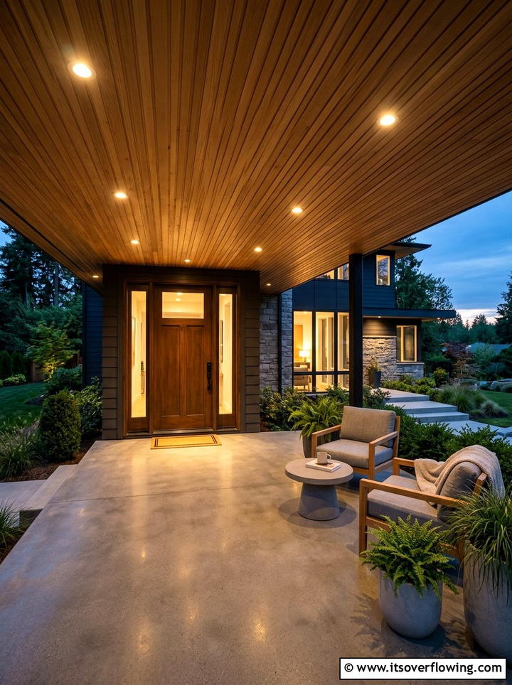 Recessed porch lights - 25 front porch ideas with modern style