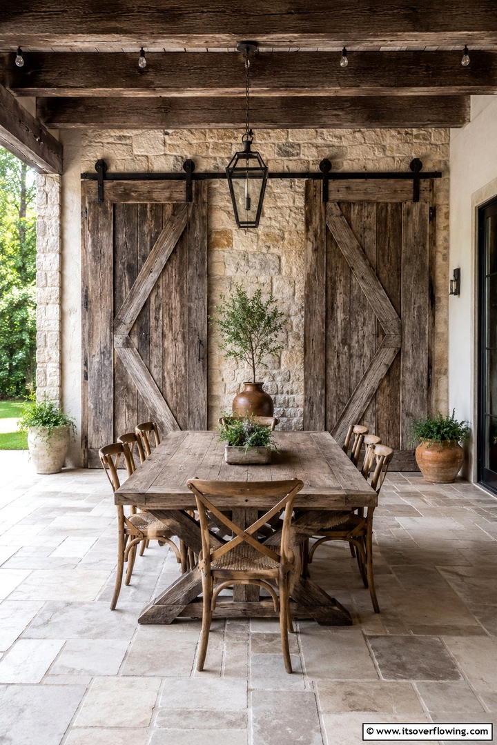 Reclaimed Barn Doors as Accents - 30 Rustic Patio Ideas for a Charming Outdoor Relaxation Spot