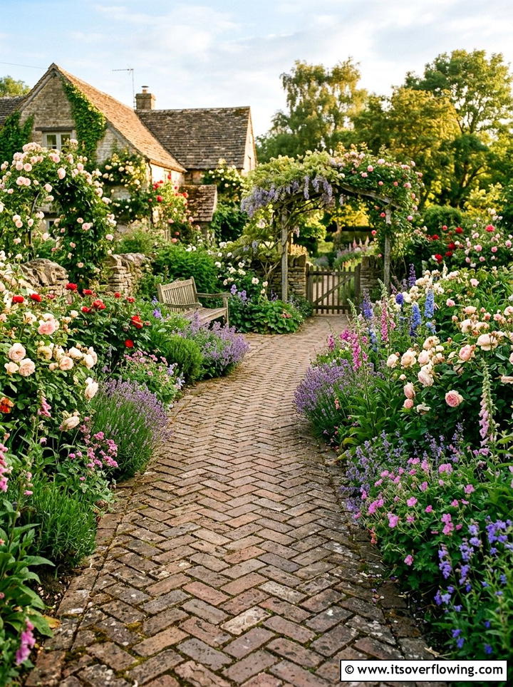 Reclaimed Brick Garden Walkway - 25 small garden ideas with narrow pathways