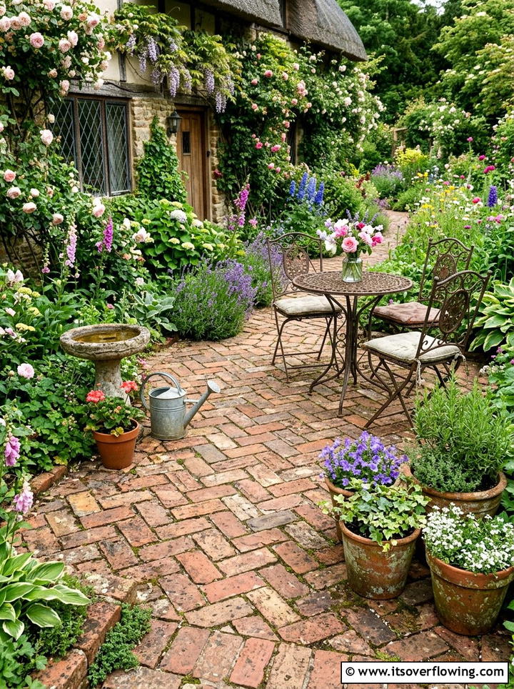 Reclaimed Brick Patio - 25 backyard ideas with brick patio