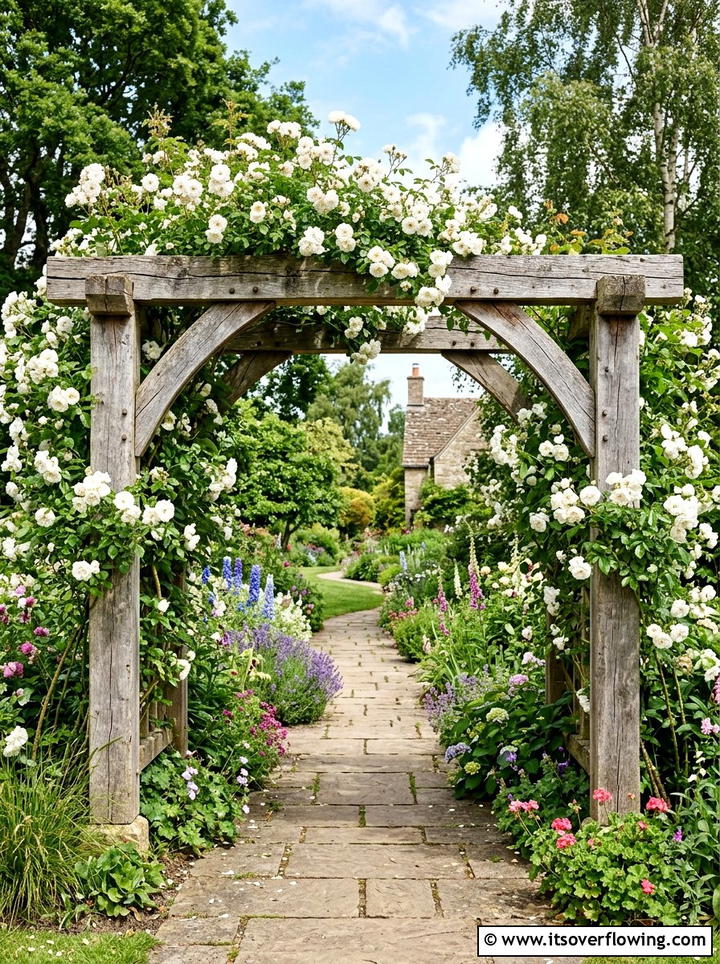 Reclaimed Lumber Garden Archway - 25 backyard decorating ideas with reclaimed wood projects