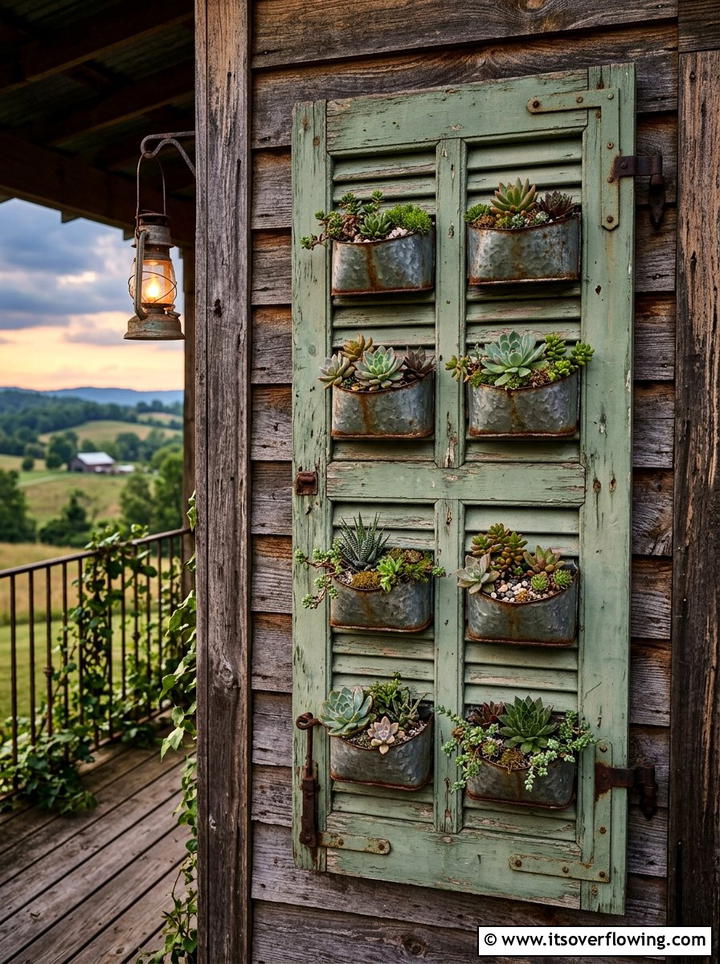 Reclaimed Shutter Planter - 25 upcycled garden ideas for porches