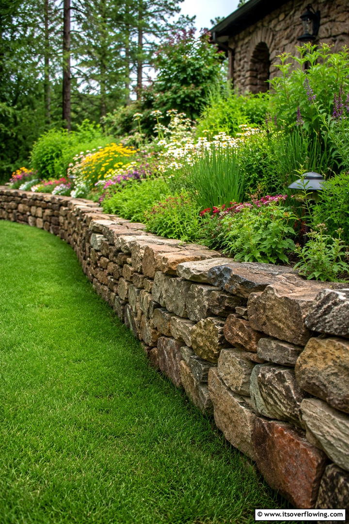 Reclaimed Stone Garden Line - 30 Stone Garden Edging Ideas for Defined Outdoor Spaces