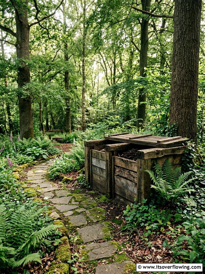 Reclaimed Timber Bin In Woodland Garden - 25 garden ideas with compost bins