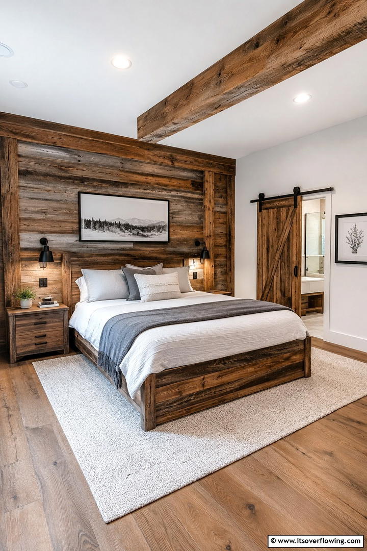 Reclaimed Wood Accents - 30 Shabby Chic Bedroom Ideas for Vintage-Inspired Spaces