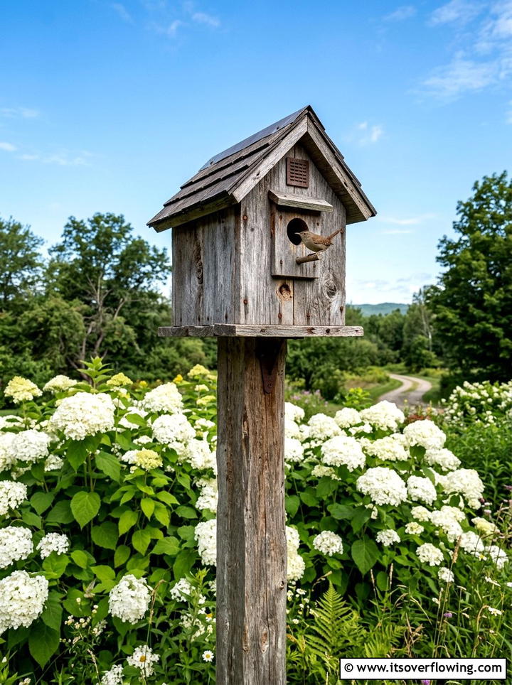 Reclaimed Wood Birdhouse - 25 reusing old things ideas for rustic garden look