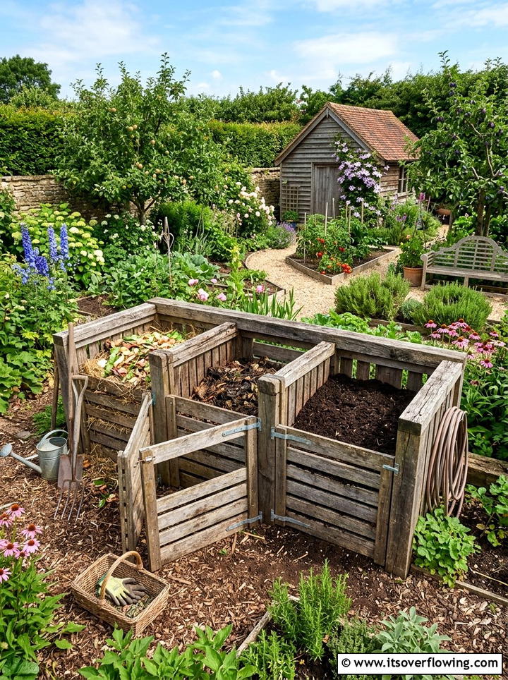 Reclaimed Wood Compost Bin - 25 upcycled garden ideas with reclaimed wood