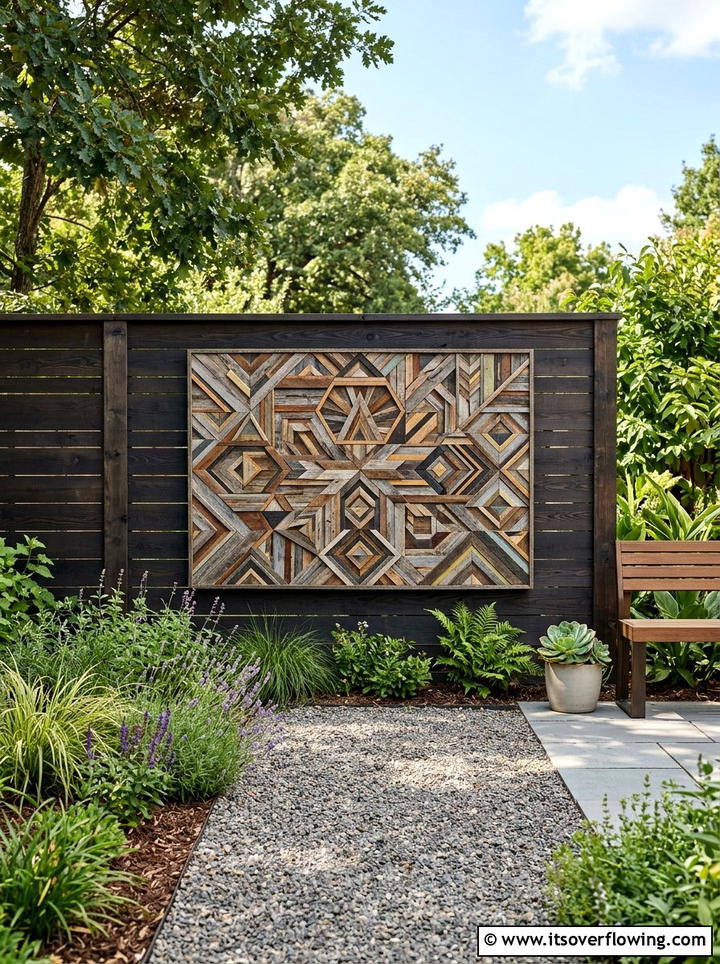 Reclaimed Wood Fence Art - 25 garden decor ideas with wood art