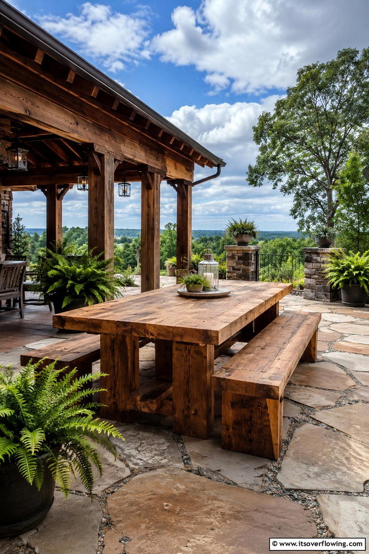 Reclaimed Wood Furniture - 30 Rustic Patio Ideas for a Charming Outdoor Relaxation Spot