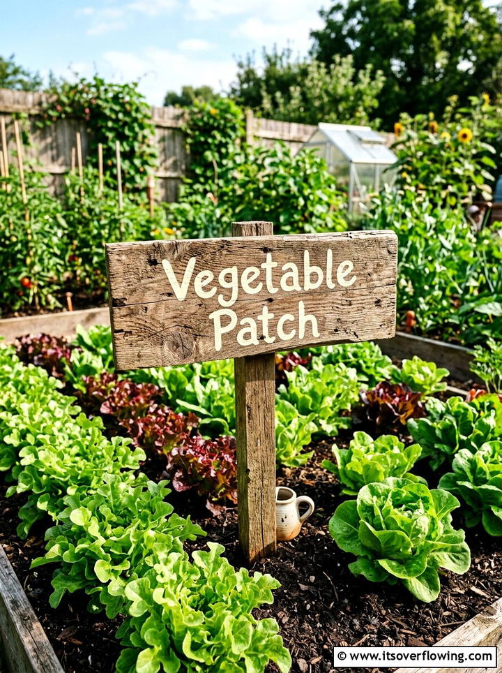 Reclaimed Wood Garden Sign - 25 upcycled garden ideas with reclaimed wood