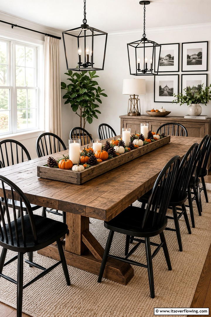 Reclaimed Wood Harvest Centerpiece Tray - 50 Wooden Fall Decor Ideas Roundup- Cozy Accents Galore