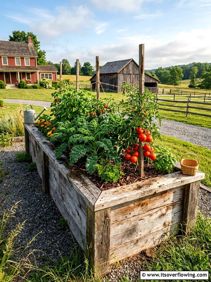 Reclaimed Wood Raised Bed - 25 garden ideas with sustainable materials
