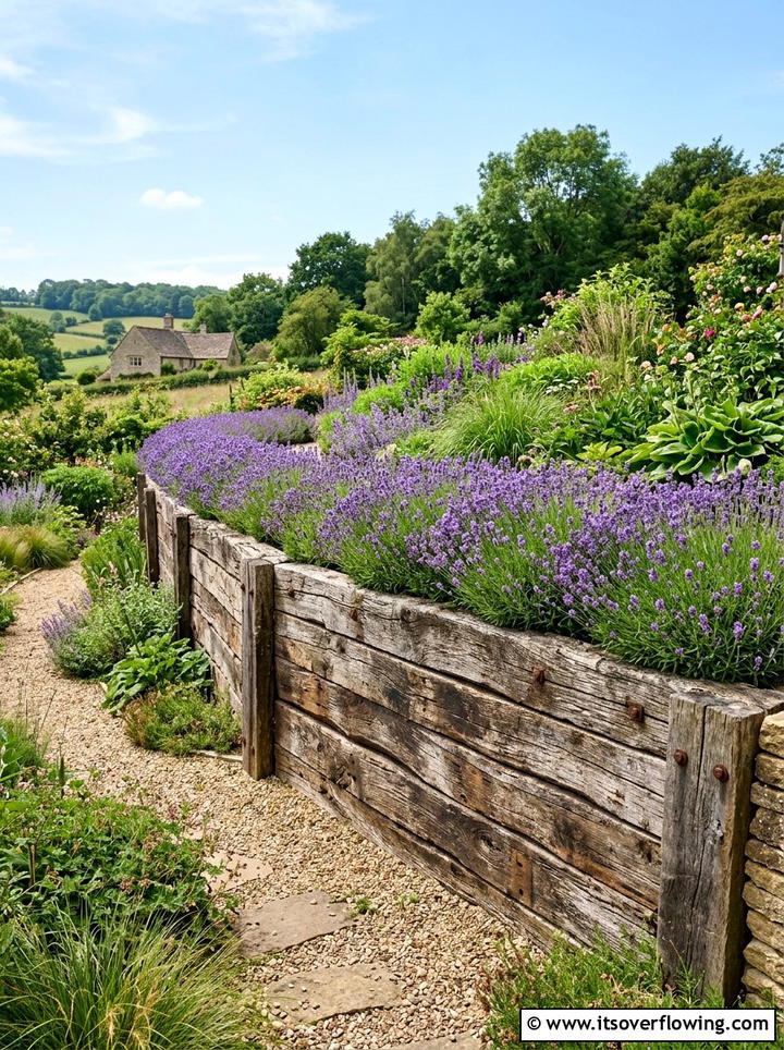 Reclaimed Wood Retaining Wall - 25 garden ideas with reclaimed wood