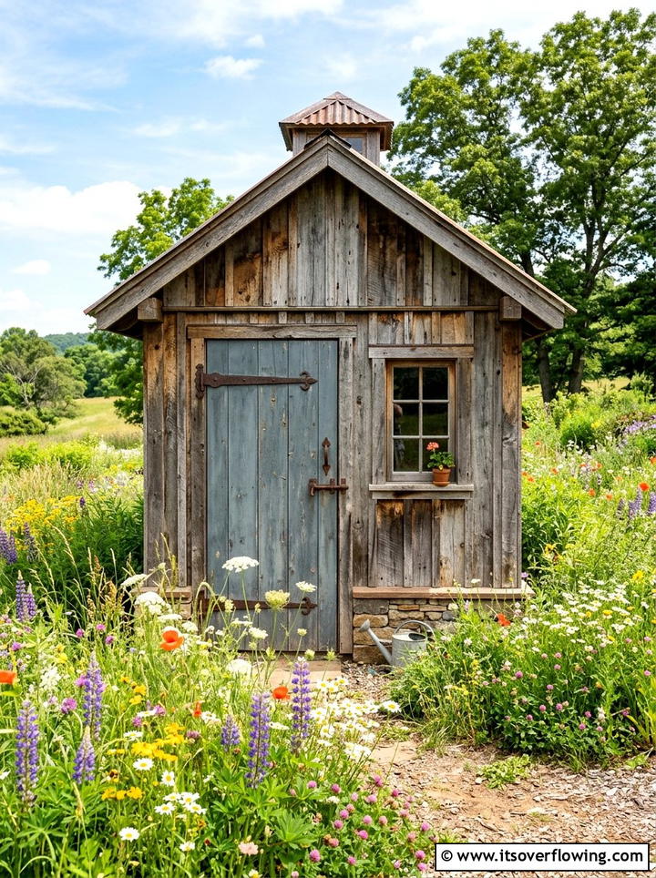 Reclaimed Wood Tool Shed - 25 garden ideas with reclaimed wood
