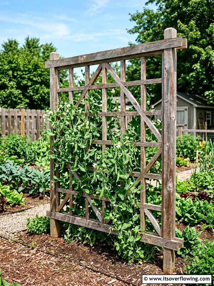 Reclaimed Wood Trellis - 25 garden ideas with reclaimed wood