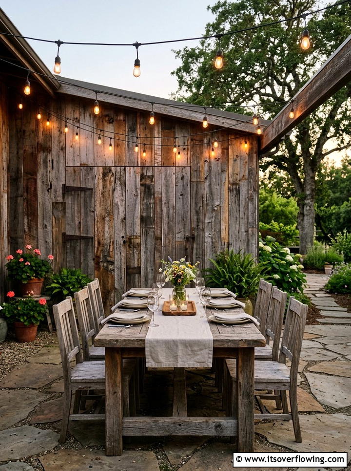 Reclaimed Wood Wall - 25 garden design ideas with privacy screens