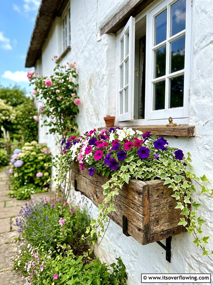 Reclaimed Wood Window Box - 25 garden ideas with reclaimed wood