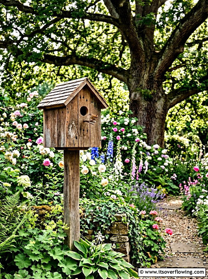 Reclaimed barn wood birdhouse - 25 recycled garden ideas with recycled wood art