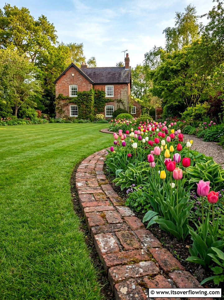 Reclaimed brick garden edge - 25 reusing old things ideas for garden edging