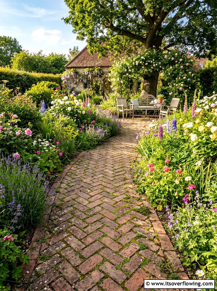 Reclaimed brick garden path - 25 upcycled garden ideas for sunny spaces