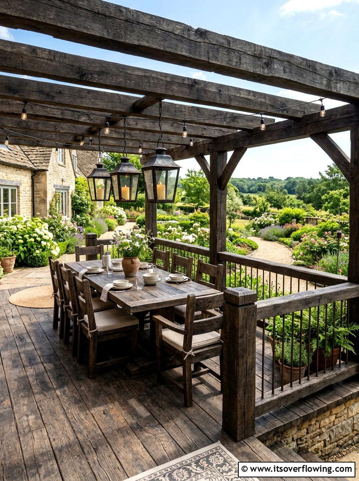 Reclaimed timber deck - 25 backyard decorating ideas with rustic accents