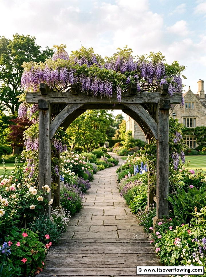 Reclaimed timber garden arch - 25 recycled garden ideas with recycled wood art