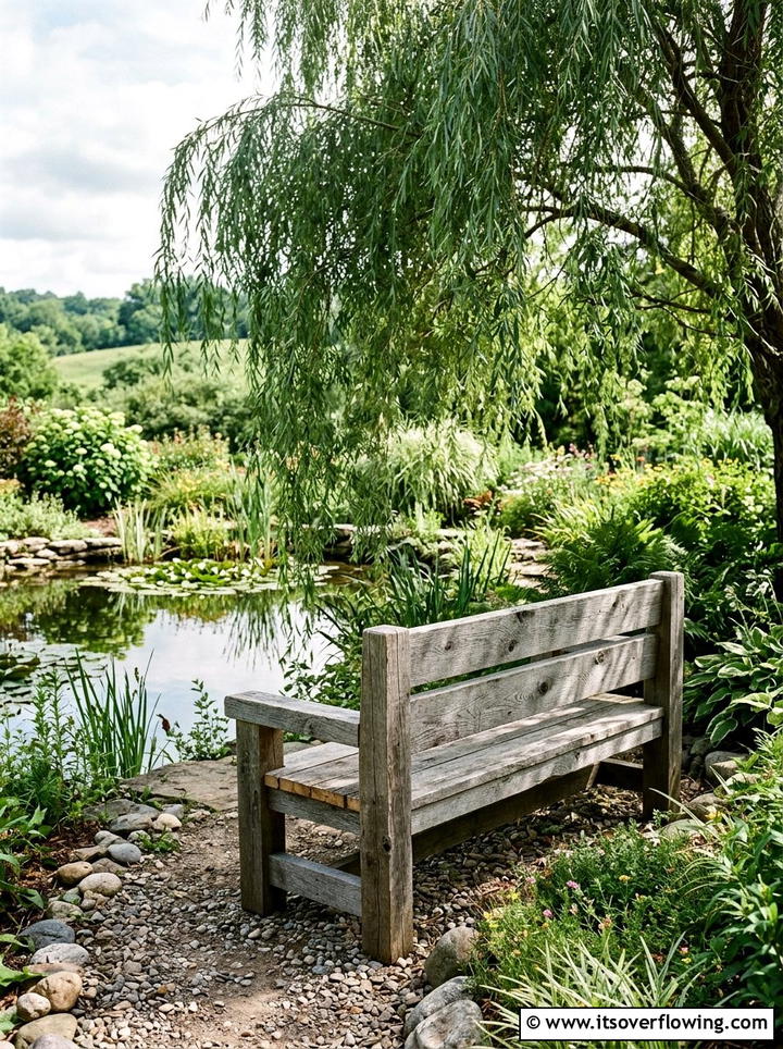 Reclaimed wood garden bench - 25 garden decor ideas with antique finds