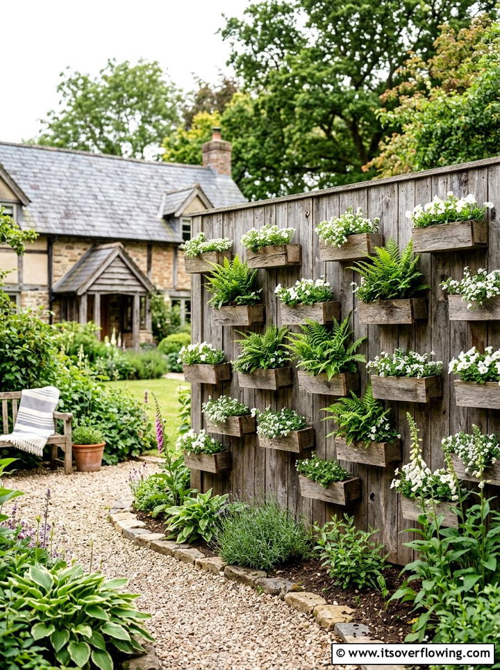 Reclaimed wood garden wall - 25 garden design ideas with vertical gardens