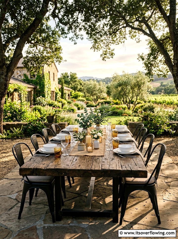 Reclaimed wood outdoor dining table - 25 backyard ideas with reclaimed wood