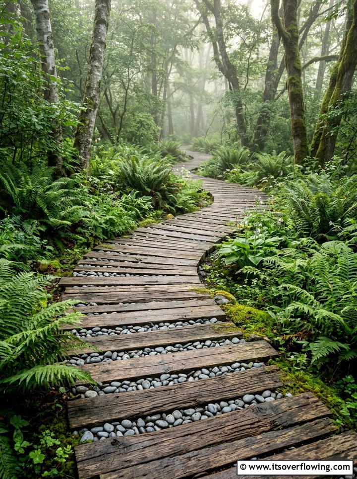 Reclaimed wood pathway - 25 backyard ideas with reclaimed wood