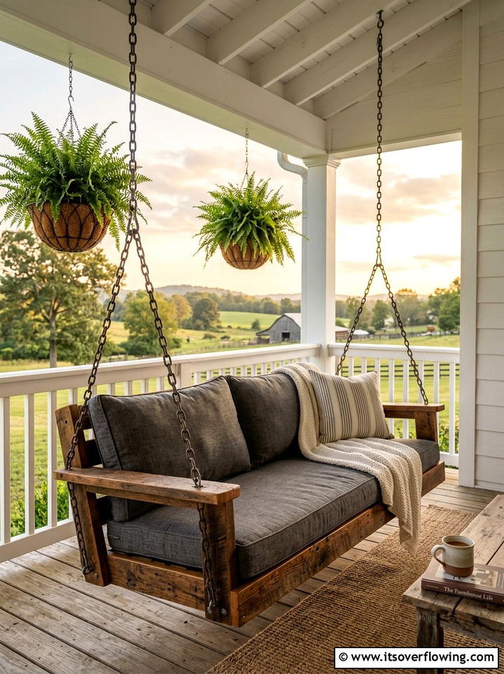 Reclaimed wood porch swing - 25 backyard ideas with reclaimed wood