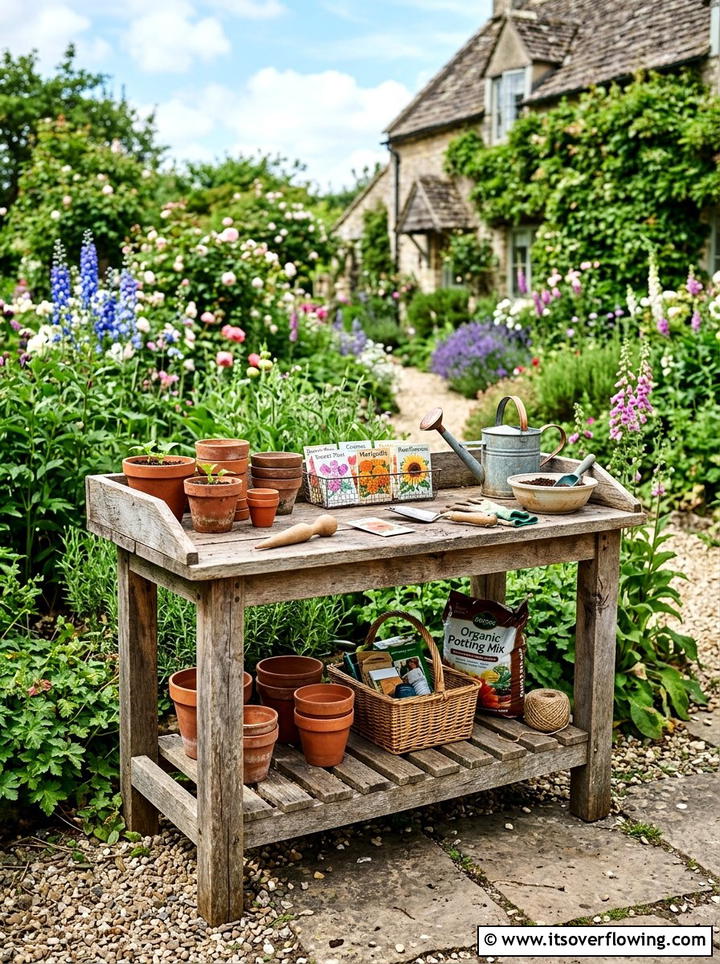 Reclaimed wood potting bench - 25 backyard ideas with reclaimed wood