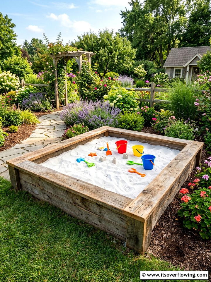 Reclaimed wood sandbox - 25 backyard ideas with reclaimed wood
