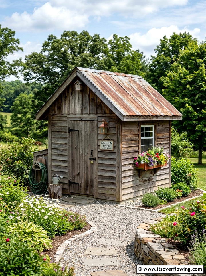Reclaimed wood storage shed - 25 backyard ideas with reclaimed wood