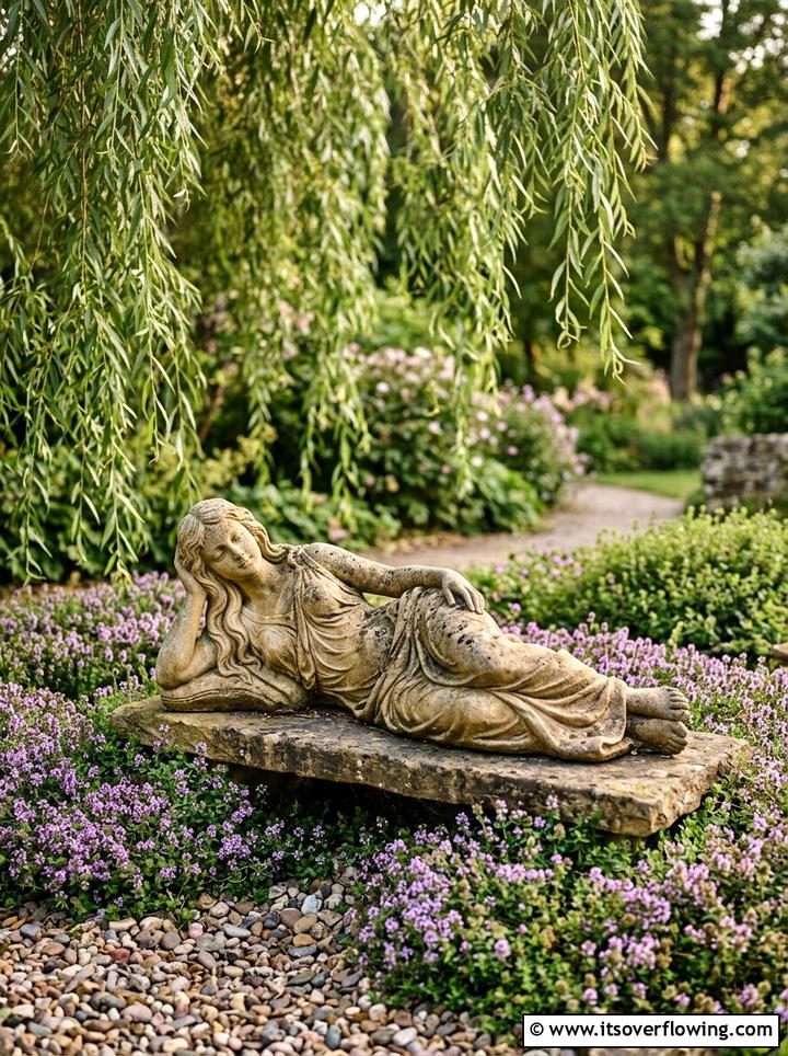 Reclining garden statue - 25 garden decor ideas with statues