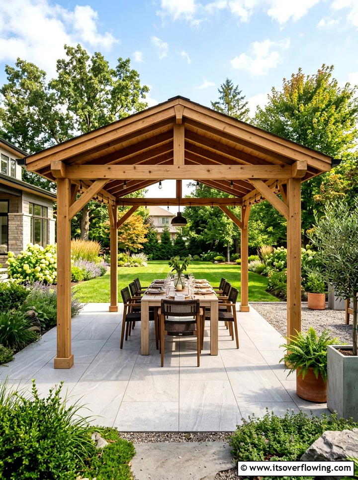 Rectangular Gazebo - 25 backyard ideas with gazebo