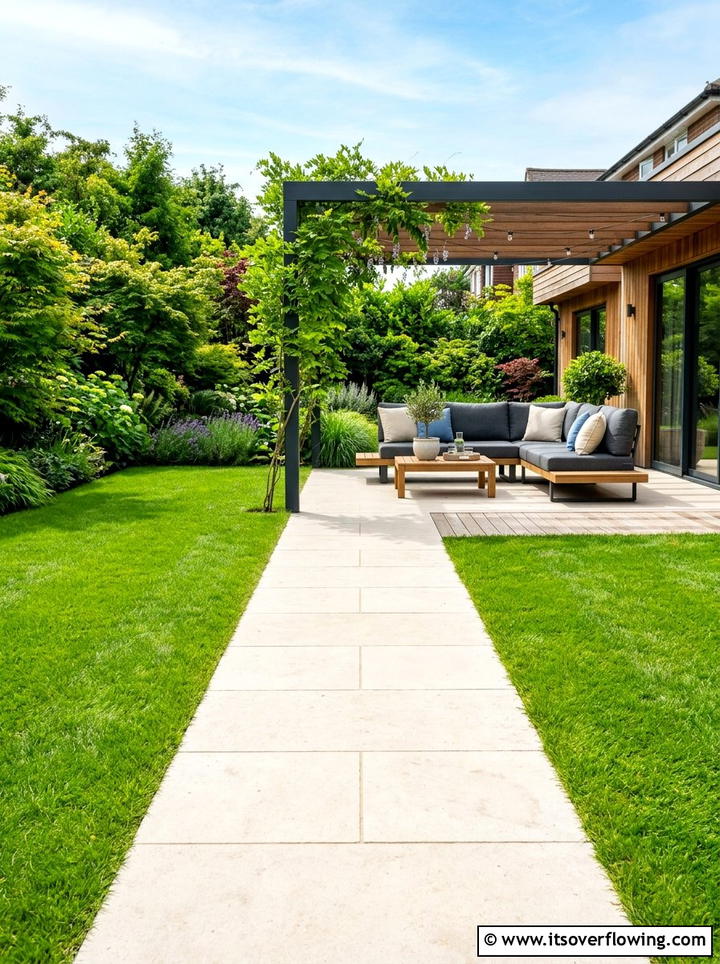 Rectangular Limestone Path - 25 backyard decorating ideas with stepping stones