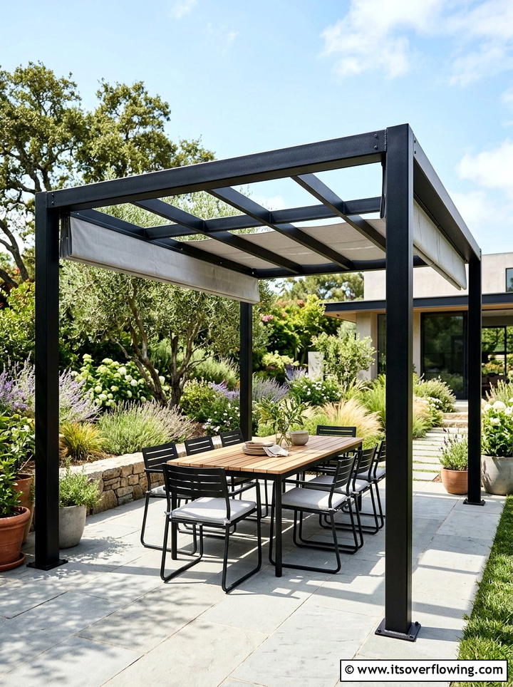 Rectangular Pergola Structure - 25 garden design ideas with straight lines