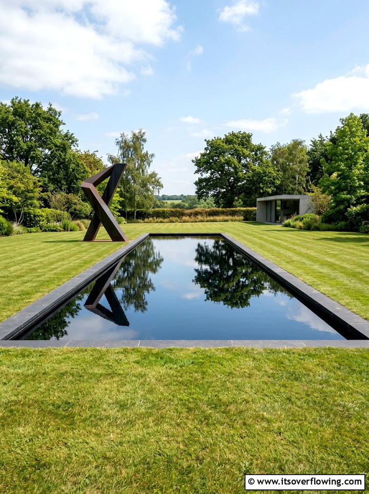 Rectangular Reflecting Pool - 25 garden design ideas with straight lines