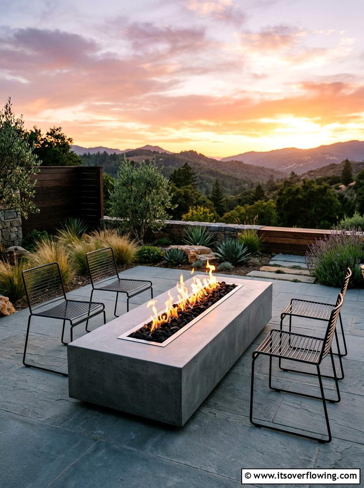 Rectangular fire pit - 25 backyard ideas with minimalist style