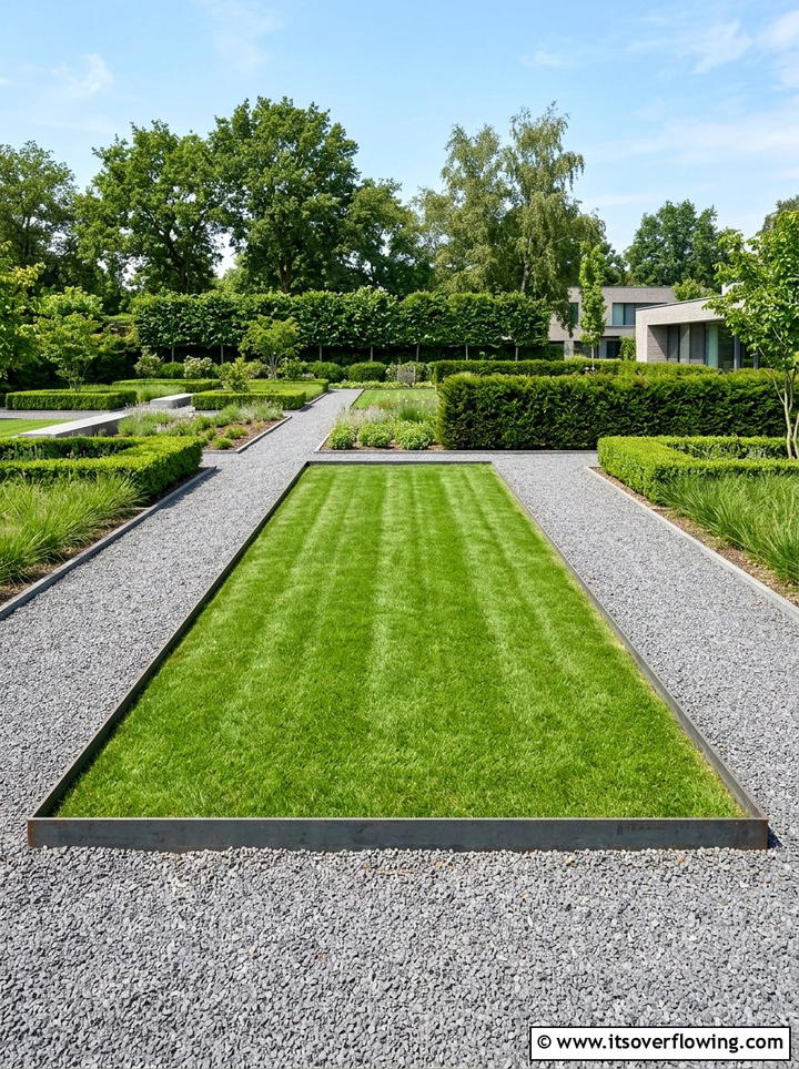 Rectangular lawn - 25 garden ideas for minimalist style