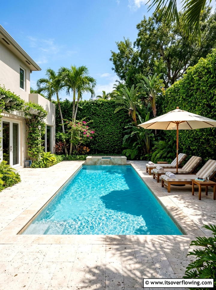 Rectangular pool patio - 25 garden ideas with patio
