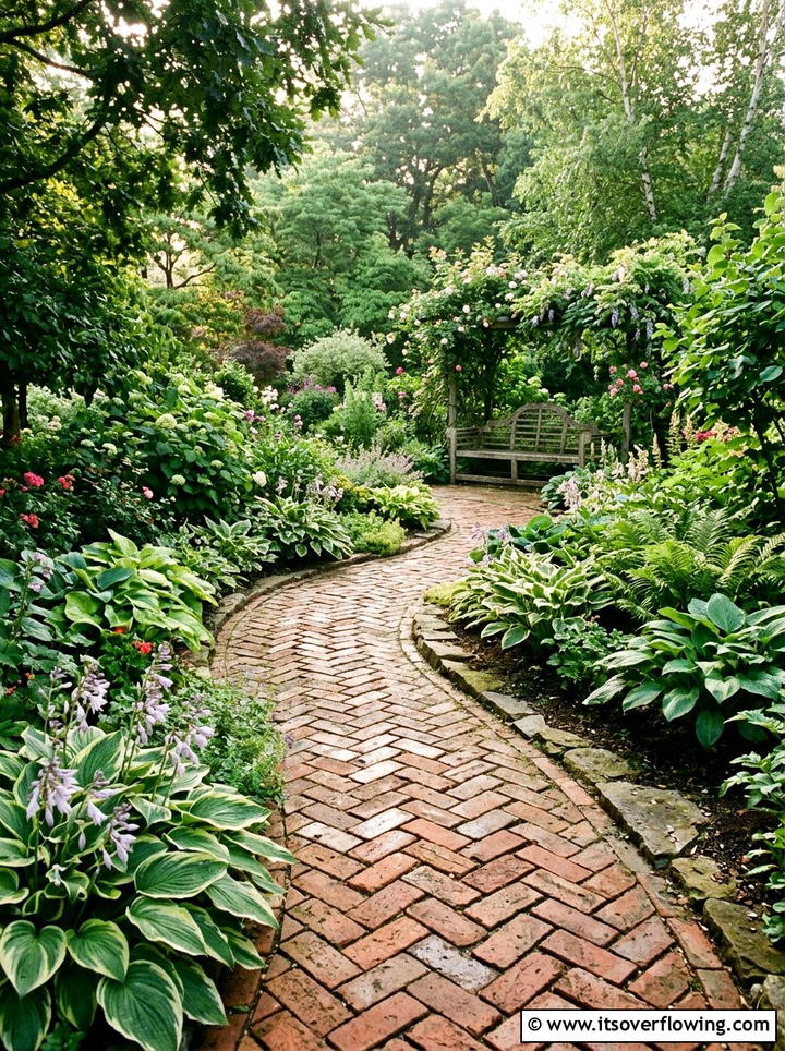 Recycled Brick Path - 25 creative garden ideas on a budget