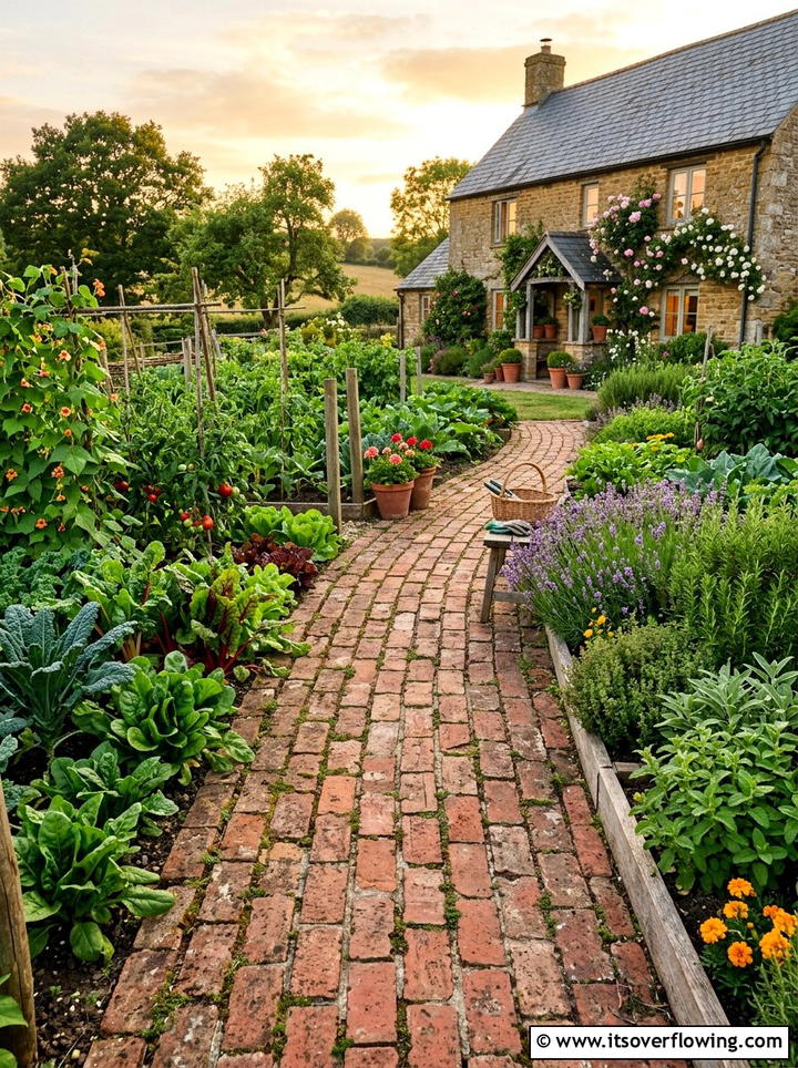 Recycled Brick Path - 25 garden ideas with pathways