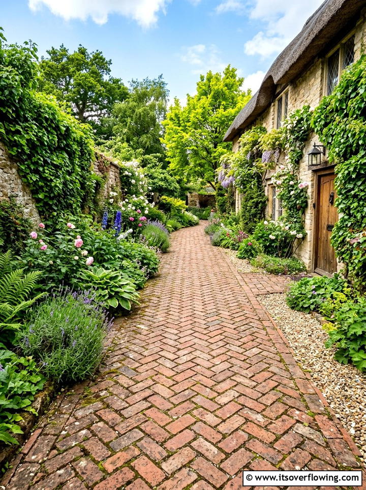 Recycled Brick Path - 25 creative garden ideas for side yards