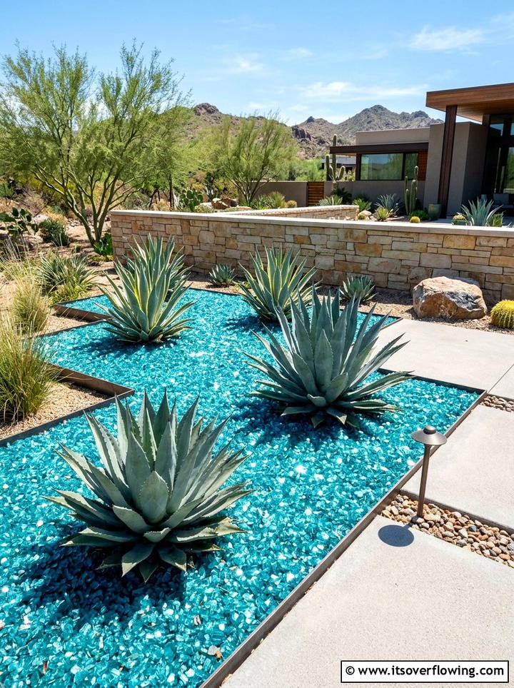 Recycled Glass Mulch - 25 recycled garden ideas with recycled glass art
