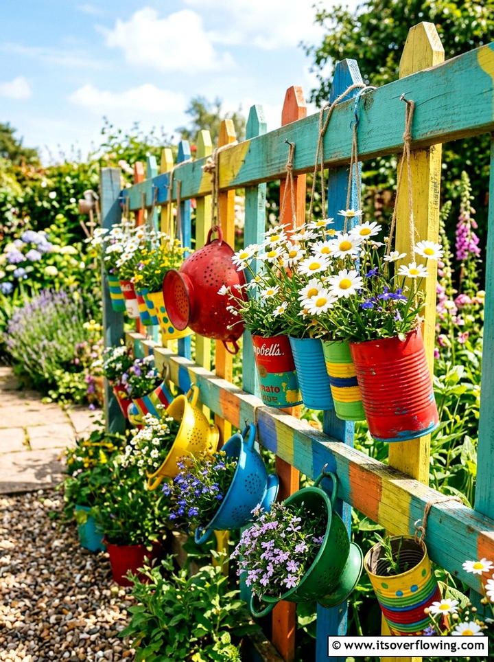 Recycled Hanging Garden Containers - 25 small garden ideas with hanging baskets
